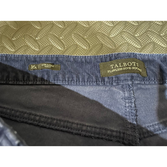 Talbot's Flawless Five Pocket Straight Curvy Navy Corduroy Pants, size 16 Long - Picture 5 of 8